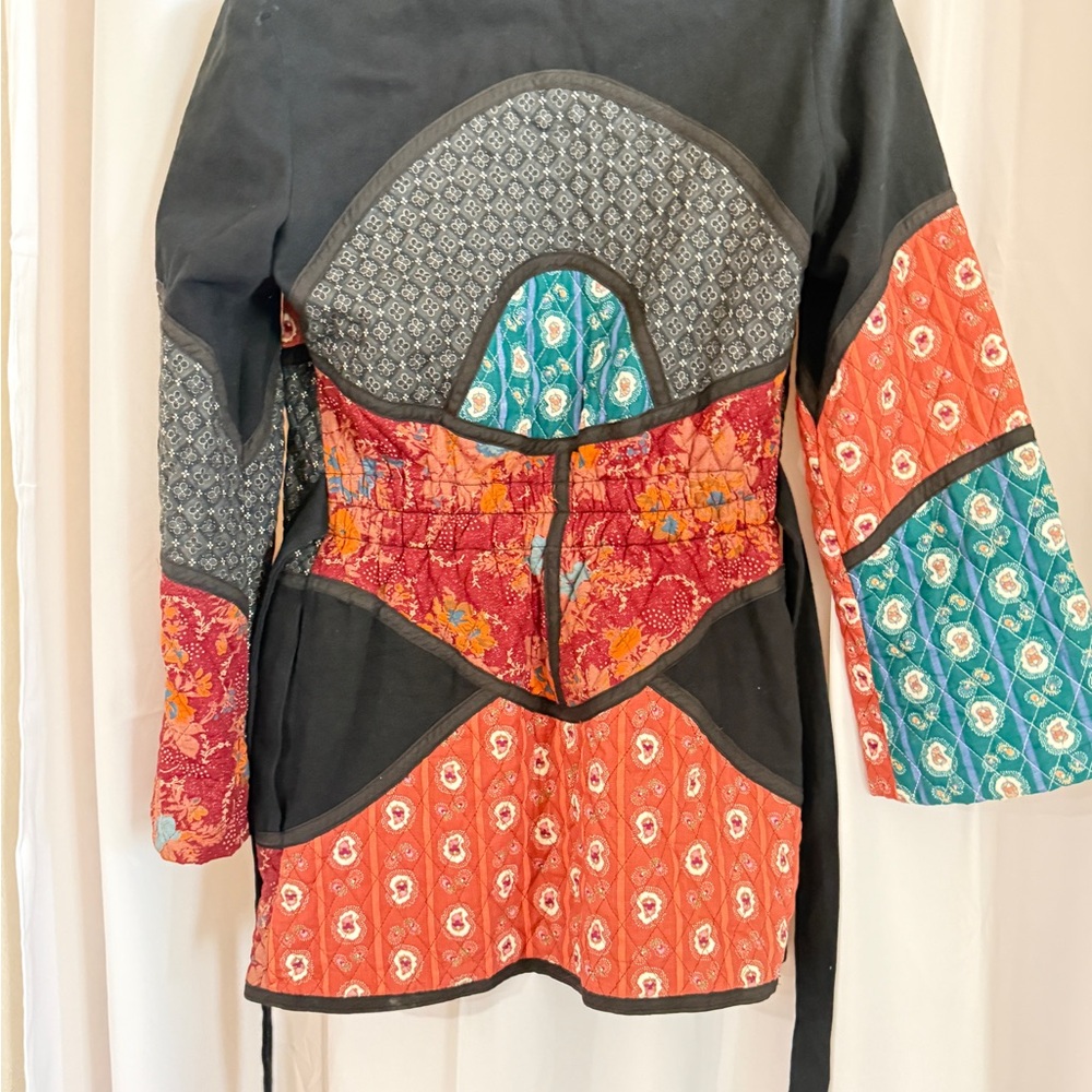 Vintage Patchwork Jacket | Quilted Boho Hooded Be… - image 5